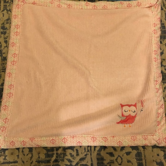 pink owl baby blanket
